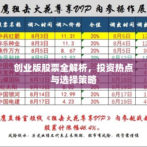 創(chuàng)業(yè)版股票全解析，投資熱點與選擇策略