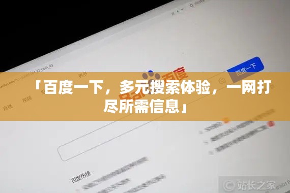 「百度一下，多元搜索體驗，一網(wǎng)打盡所需信息」