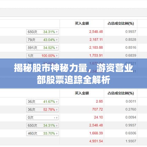 揭秘股市神秘力量，游資營業(yè)部股票追蹤全解析