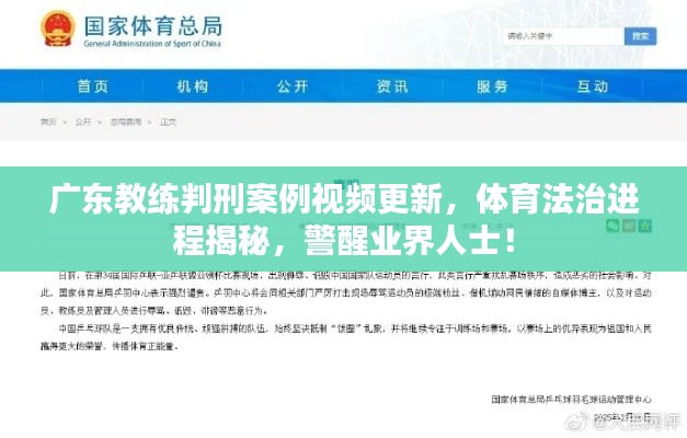 廣東教練判刑案例視頻更新，體育法治進(jìn)程揭秘，警醒業(yè)界人士！